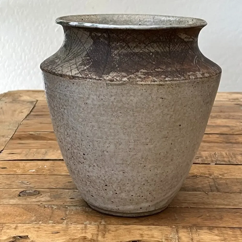 Vintage Handmade Pottery Stoneware Vase 8.5